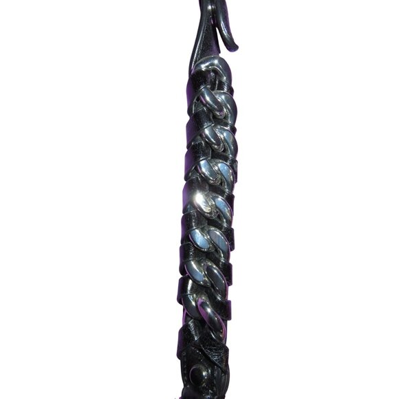 Rebecca Minkoff Vegan Python Embossed Leather Saddle Crossbody Bag in Pink Black - Picture 7 of 12